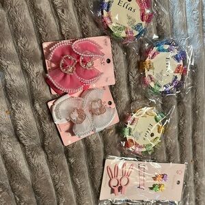 Ella Pink and White Floral Hair Accessories